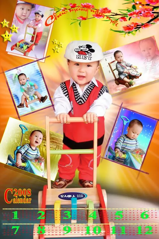 Gợi ý giúp mẹ làm lịch tết 2014 cho bé yêu