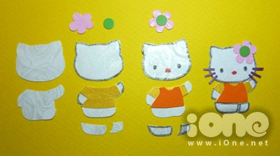 Bộ thiệp học h&#224;nh h&#236;nh m&#232;o Kitty dễ thương