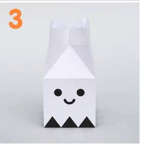Gấp hộp qu&#224; h&#236;nh ng&#244;i nh&#224; ma dọa bạn ng&#224;y Halloween