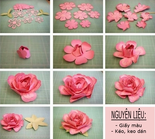 3 c&#225;ch l&#224;m hoa hồng giấy tặng bạn g&#225;i ng&#224;y 20/10