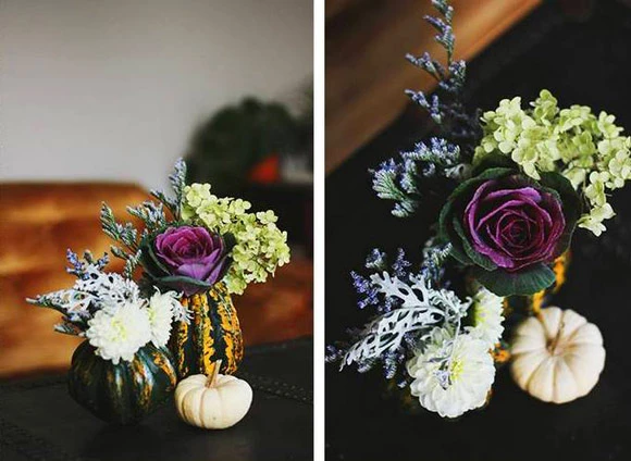 C&#225;ch cắm hoa độc đ&#225;o với quả b&#237; ng&#244; trang tr&#237; ng&#224;y Halloween