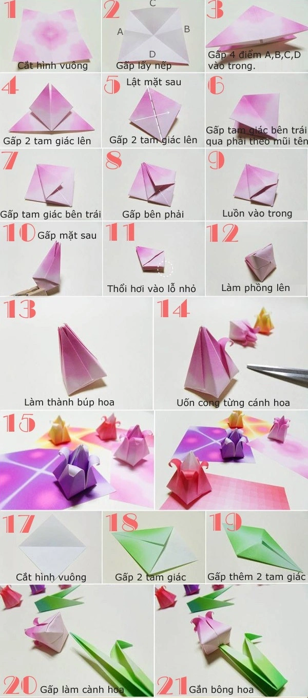 C&#225;ch gấp hoa giấy si&#234;u đơn giản chỉ trong nh&#225;y mắt