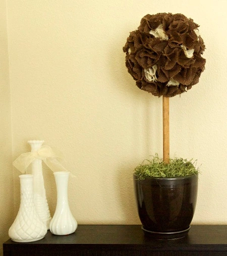 C&#225;ch l&#224;m chậu hoa bằng vải th&#244; h&#236;nh hoa cẩm t&#250; cầu