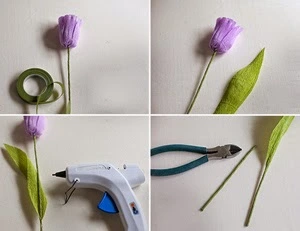 C&#225;ch l&#224;m hoa tulip bằng giấy nh&#250;n trang tr&#237; nh&#224; ng&#224;y Tết