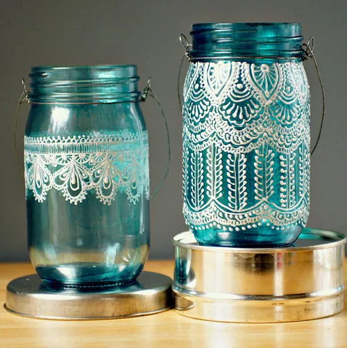 C&#225;ch vẽ henna trang tr&#237; lọ thủy tinh cực ngộ cực độc