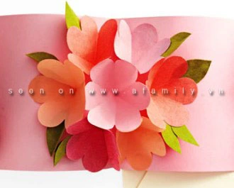 C&#225;ch l&#224;m thiệp 20-10 hoa nổi 3D tặng mẹ v&#224; người y&#234;u