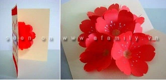 C&#225;ch l&#224;m thiệp 20-10 hoa nổi 3D tặng mẹ v&#224; người y&#234;u