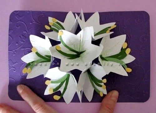 C&#225;ch l&#224;m thiệp 20-10 hoa nổi 3D tặng mẹ v&#224; người y&#234;u