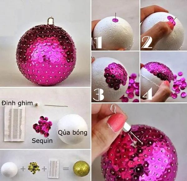 Học ngay 5 c&#225;ch l&#224;m quả cầu Noel để trang tr&#237; c&#226;y th&#244;ng