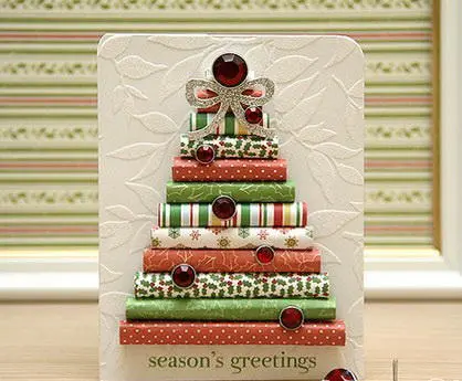 L&#224;m thiệp Gi&#225;ng sinh c&#226;y th&#244;ng Noel xếp th&#225;p giấy
