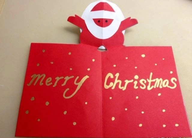 L&#224;m thiệp Noel pop-up h&#236;nh &#244;ng gi&#224; Noel v&#244; c&#249;ng độc lạ