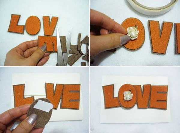 L&#224;m thiệp Valentine độc đ&#225;o với kh&#243;a c&#224;i bằng chữ “LOVE”