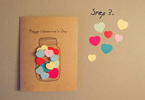L&#224;m thiệp Valentine &quot;tr&#225;i tim trong lọ thủy tinh&quot;