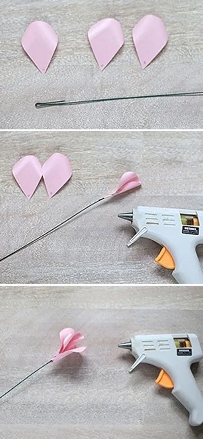 L&#224;m tranh hoa hồng bằng giấy dễ thương tỏ t&#236;nh Valentine