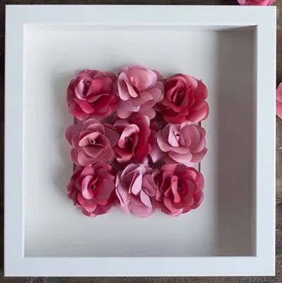 L&#224;m tranh hoa hồng bằng giấy dễ thương tỏ t&#236;nh Valentine
