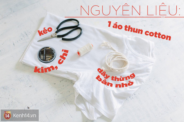 T&#225;i chế &#225;o thun cũ ra ngay tank top khoe vai đ&#243;n h&#232;