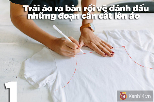 T&#225;i chế &#225;o thun cũ ra ngay tank top khoe vai đ&#243;n h&#232;