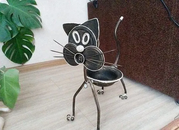 T&#225;i chế đồ cũ th&#224;nh kệ trồng c&#226;y h&#236;nh con m&#232;o độc đ&#225;o