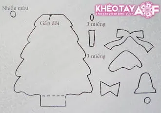 Trổ t&#224;i tự l&#224;m thiệp nổi c&#226;y th&#244;ng Noel tặng bạn b&#232;