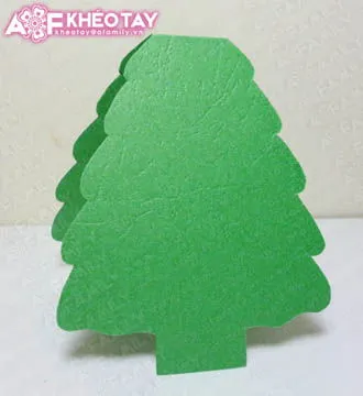 Trổ t&#224;i tự l&#224;m thiệp nổi c&#226;y th&#244;ng Noel tặng bạn b&#232;