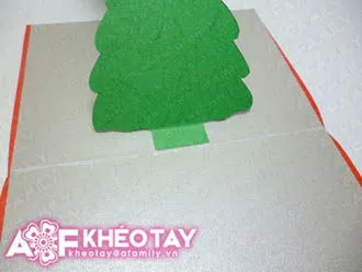 Trổ t&#224;i tự l&#224;m thiệp nổi c&#226;y th&#244;ng Noel tặng bạn b&#232;