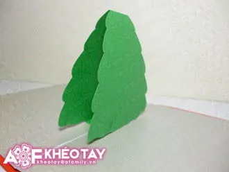 Trổ t&#224;i tự l&#224;m thiệp nổi c&#226;y th&#244;ng Noel tặng bạn b&#232;