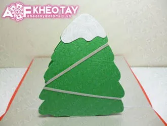 Trổ t&#224;i tự l&#224;m thiệp nổi c&#226;y th&#244;ng Noel tặng bạn b&#232;