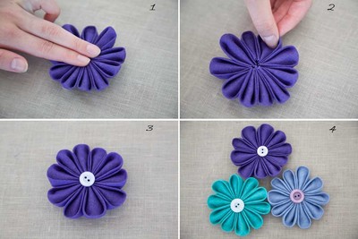 C&#225;ch l&#224;m hoa vải kanzashi đơn giản m&#224; xinh xắn