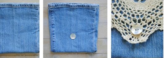 &quot;H&#244; biến&quot; ống quần jeans th&#224;nh t&#250;i đựng b&#250;t cho b&#233;