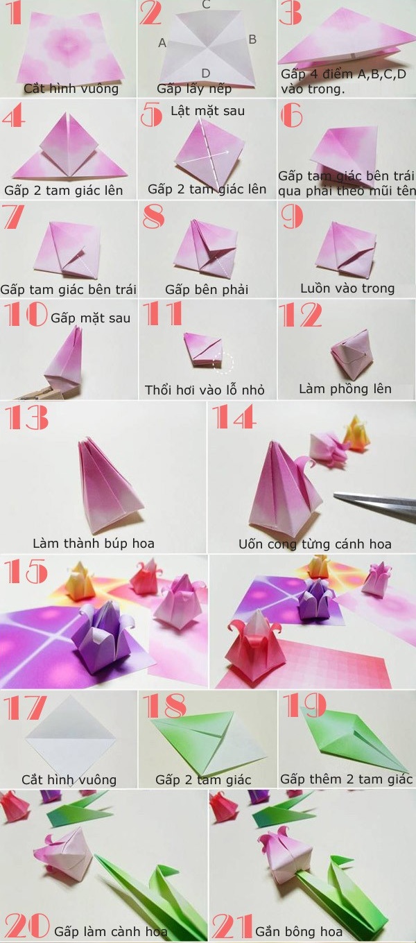 C&#225;ch gấp hoa giấy si&#234;u đơn giản chỉ trong nh&#225;y mắt