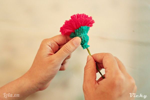 C&#225;ch l&#224;m hoa cẩm chướng bằng len si&#234;u dễ thương