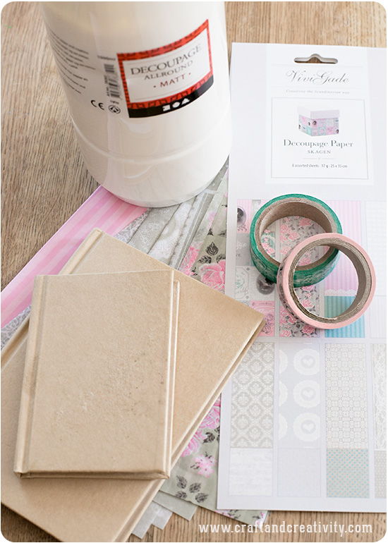 C&#225;ch trang tr&#237; sổ tay với kỹ thuật d&#225;n decoupage