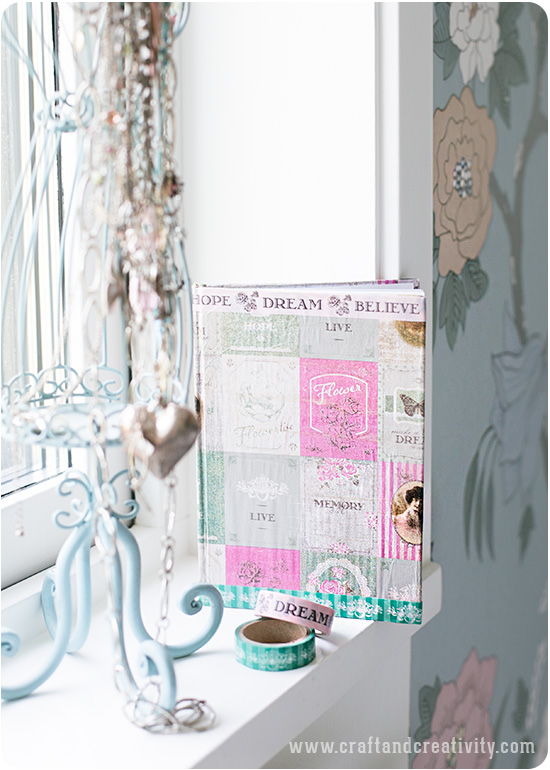 C&#225;ch trang tr&#237; sổ tay với kỹ thuật d&#225;n decoupage