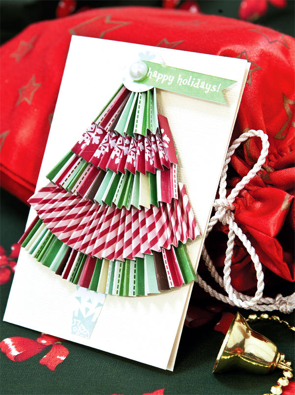 L&#224;m thiệp c&#226;y th&#244;ng Noel bằng c&#225;ch xếp giấy dễ kh&#244;ng tưởng