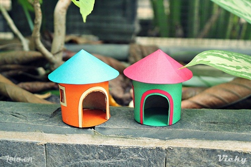 Kh&#233;o tay l&#224;m ng&#244;i nh&#224; mini đ&#225;ng y&#234;u từ l&#245;i giấy
