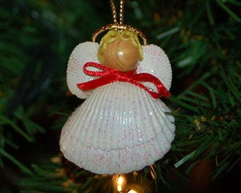 L&#224;m thi&#234;n thần vỏ s&#242; xinh xắn trang tr&#237; c&#226;y th&#244;ng Noel