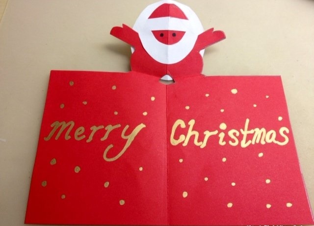L&#224;m thiệp Noel pop-up h&#236;nh &#244;ng gi&#224; Noel v&#244; c&#249;ng độc lạ