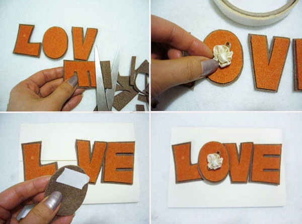 L&#224;m thiệp Valentine độc đ&#225;o với kh&#243;a c&#224;i bằng chữ “LOVE”