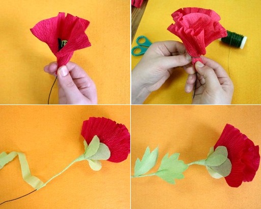 Tự l&#224;m b&#236;nh hoa poppy giấy rực rỡ ấm &#225;p